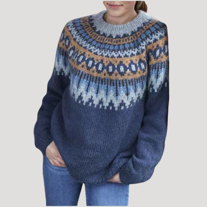 Julia | Damen Frühjahrs Gemusterter Strickpullover