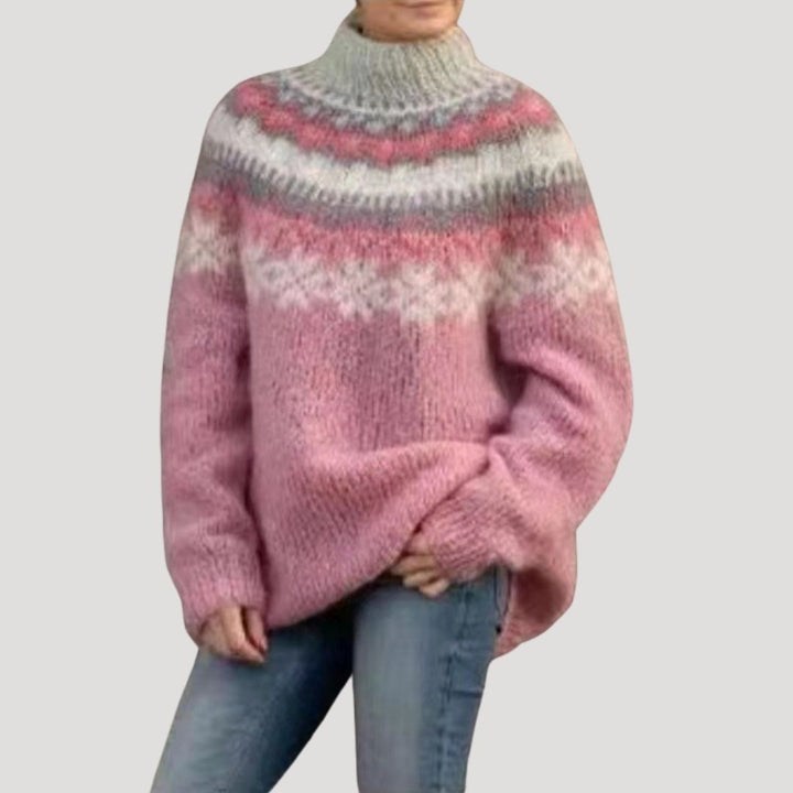 Julia | Damen Frühjahrs Gemusterter Strickpullover