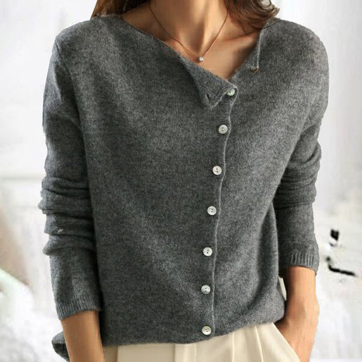 Emilie | Hyggelig V-hals Cardigan med Knapper