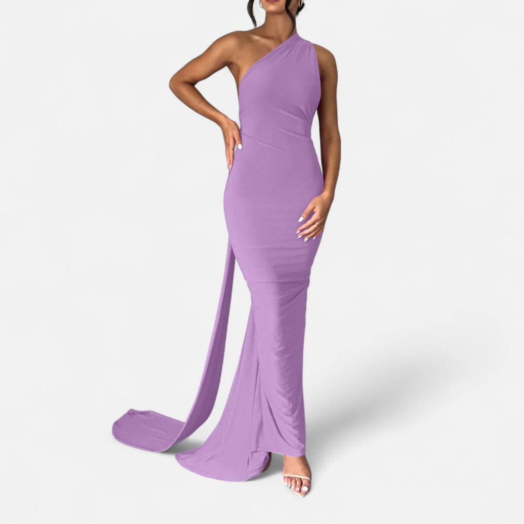 Lara | Damen Maxikleid mit Ein-Schulter-Neckholder