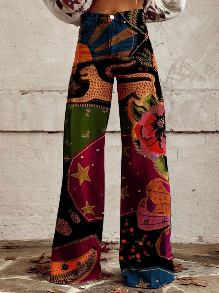 Frida | Bohemske Jeans med Patchwork-mønster