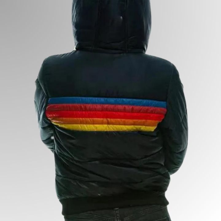 Magdalena | Damen Winterjacke mit Kapuze und Streifenmuster