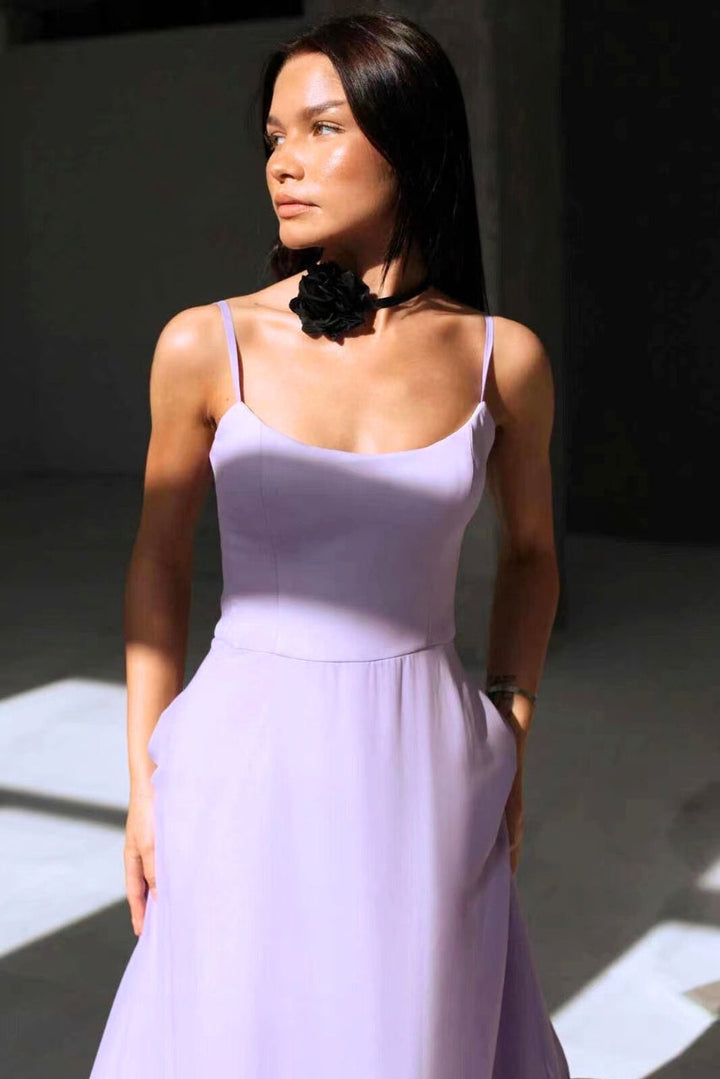 Jasmin | Damen elegantes Kleid für Hochzeitsgäste mit Rüschensaum