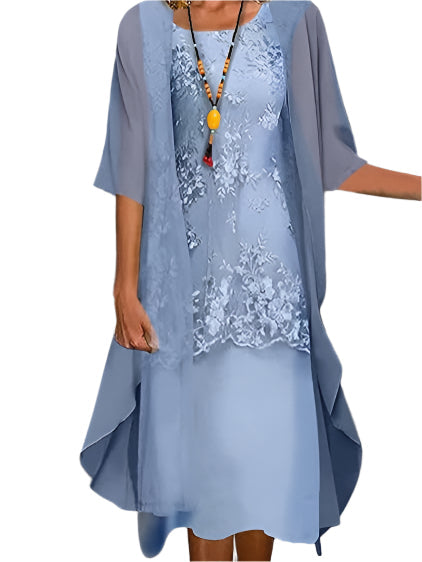 Verena | Damen Midikleid aus floraler Spitze für den Abend