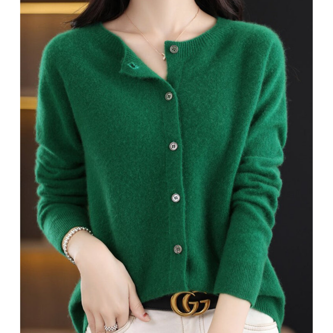 Katharina | Damen Strickjacke mit klassischer Knopfleiste