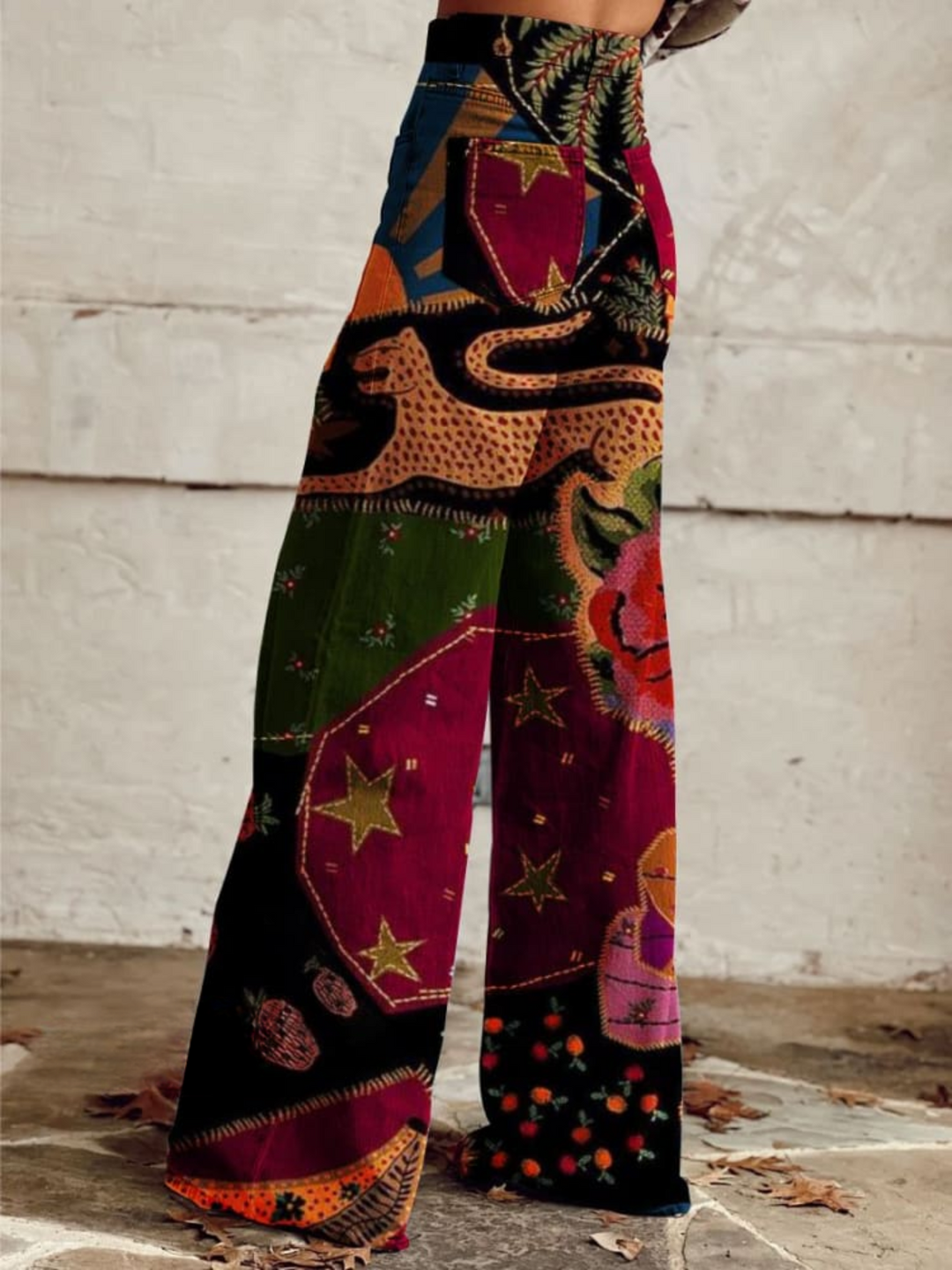 Frida | Bohemske Jeans med Patchwork-mønster
