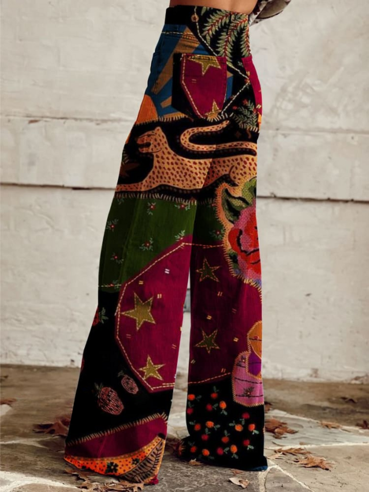 Frida | Bohemske Jeans med Patchwork-mønster