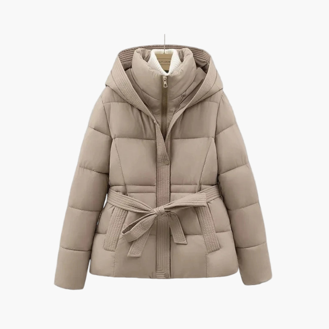 Isabella | Damen Winter Pufferjacke mit Gürtel und Warmem Futter