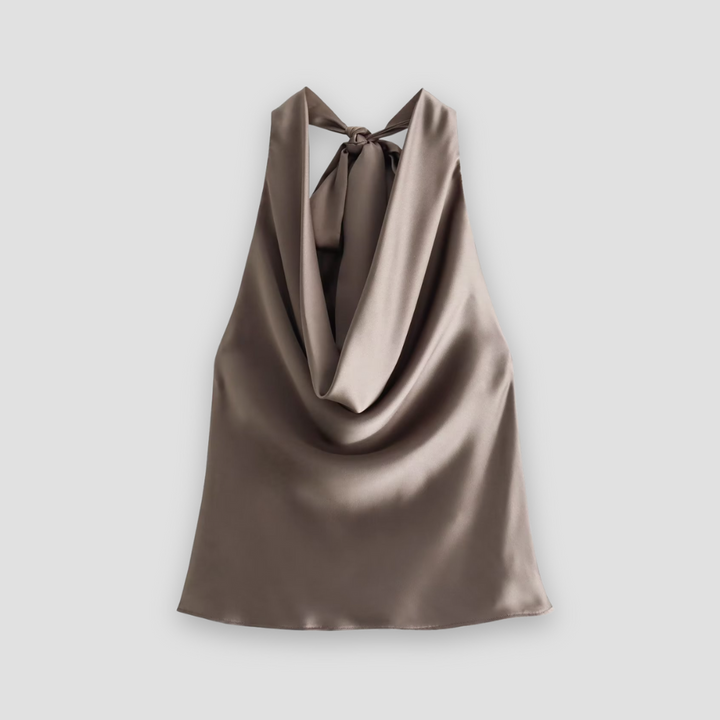 Anja | Satin Neckholder Top für Damen