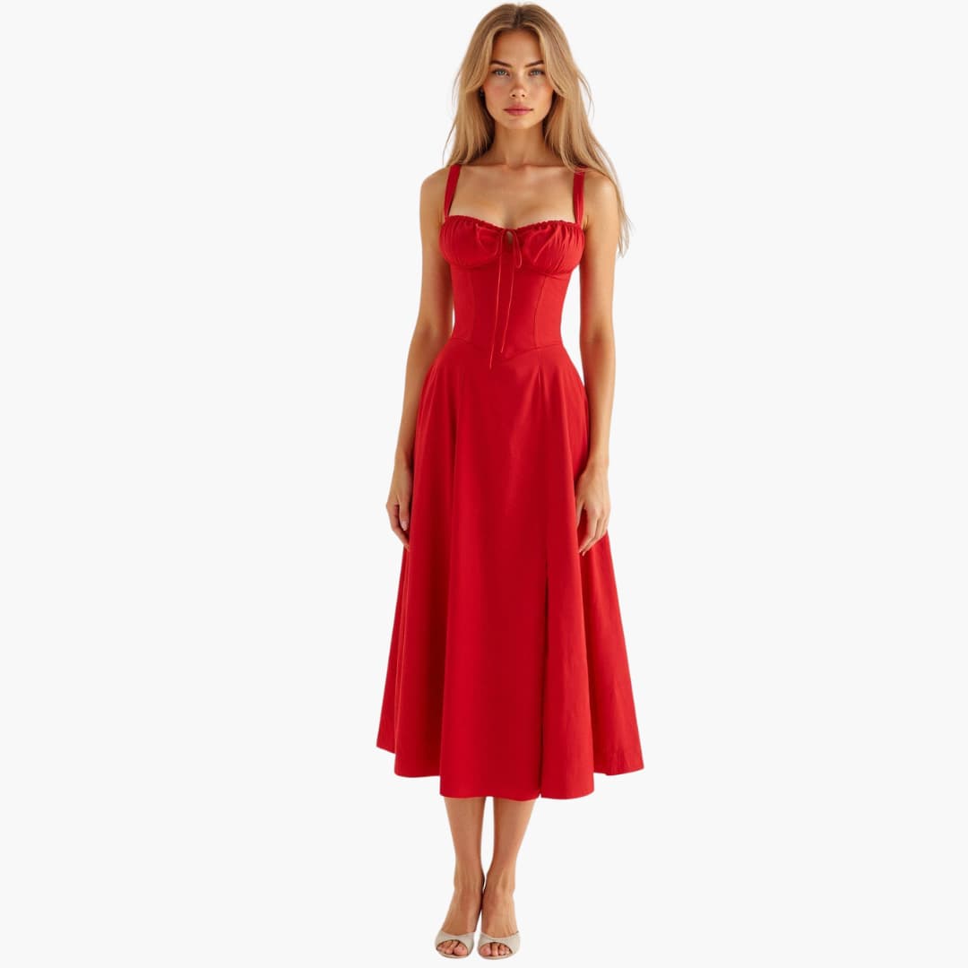 Hanna | Stilfull Bustier Midi Kjole