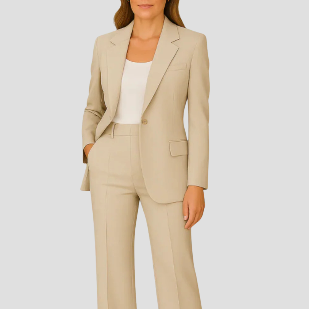 Laura | Damen Maßgeschneidertes Anzug-Set mit langem Blazer und Hose