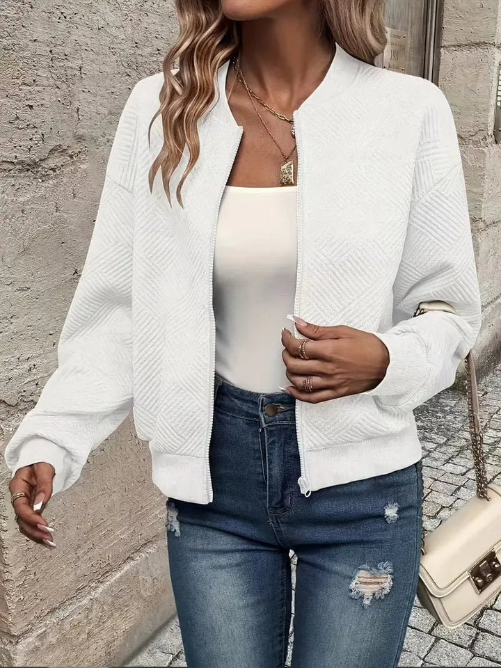 Jessica | Damen Strickjacke mit Reißverschluss und Struktur