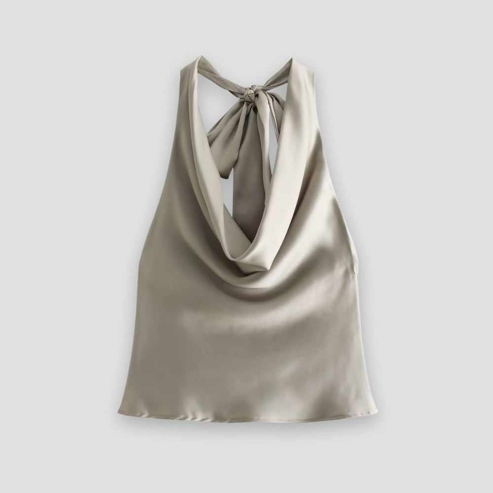 Anja | Satin Neckholder Top für Damen
