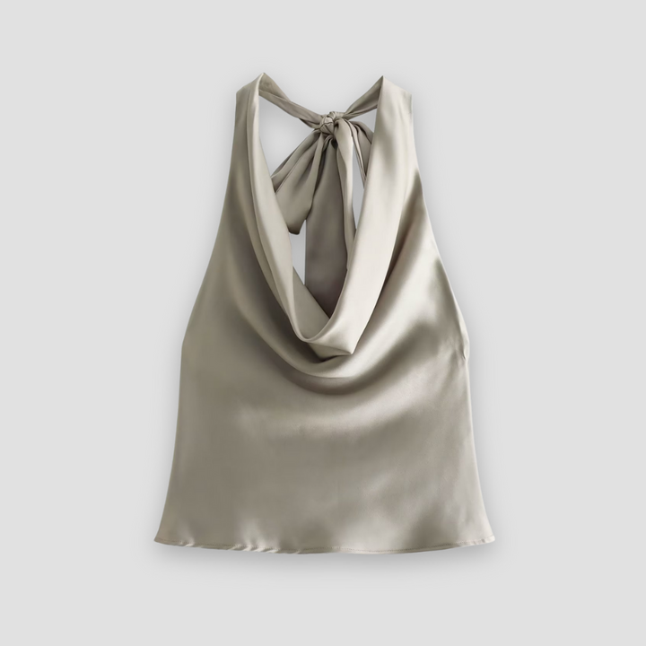 Anja | Satin Neckholder Top für Damen