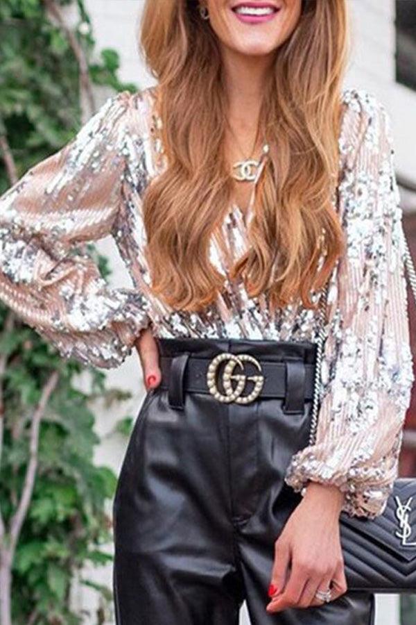 Agnes | Elegant and Stylish Glitter Blouse