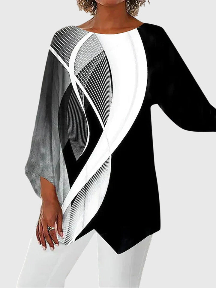 Dorothea | Damen Langarmtop mit Schmetterlingsmuster