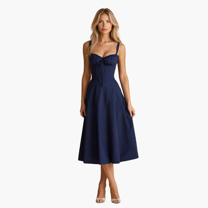 Hanna | Stilfull Bustier Midi Kjole