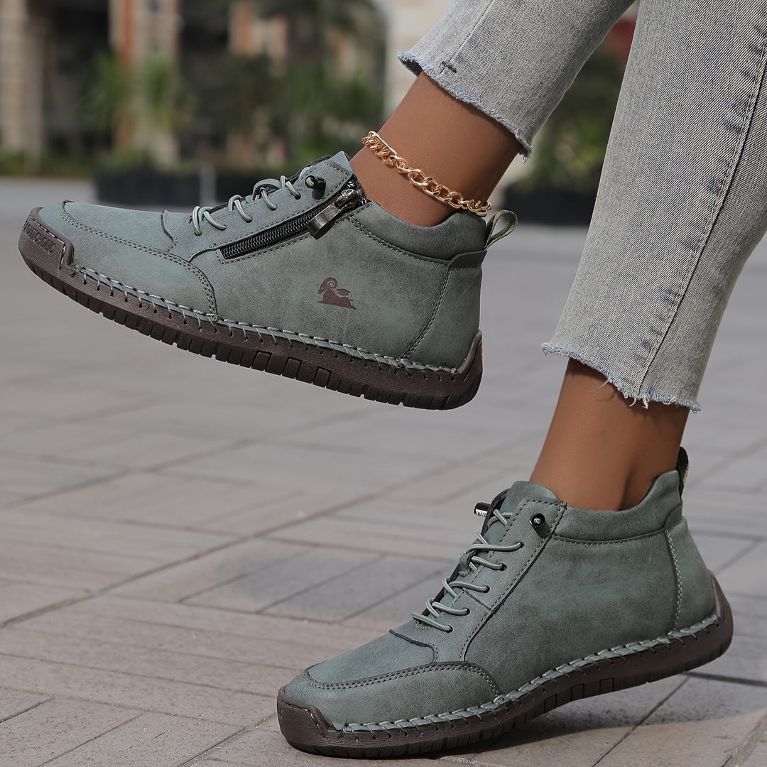 Bettina  | Damen Bequeme Schnürschuhe mit Reißverschluss