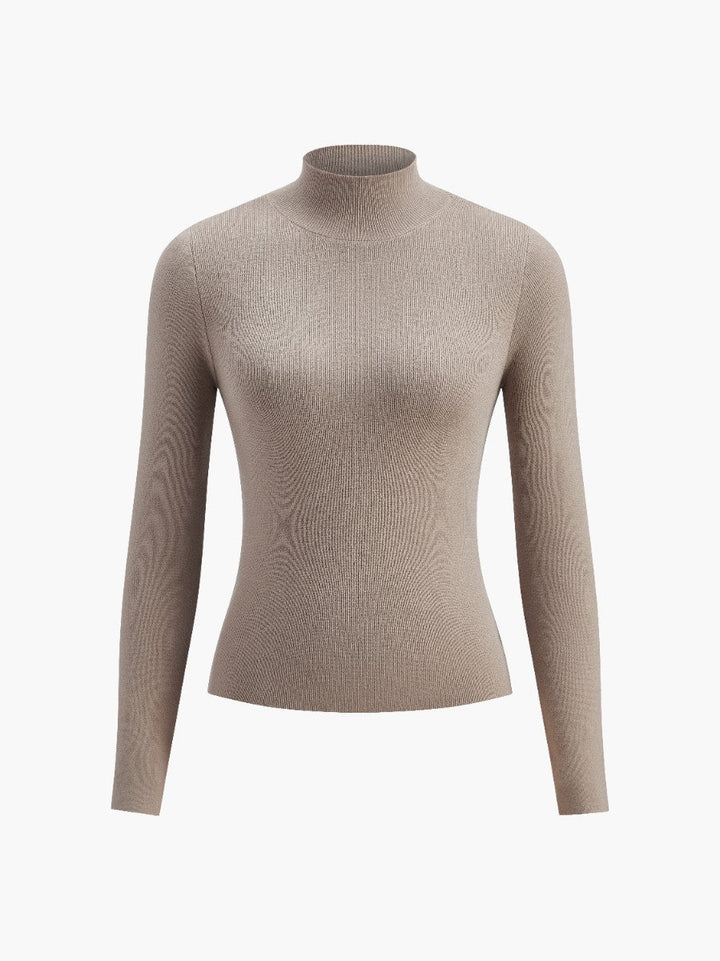 Edith | Damen Frühlings Bequemes Mock-Neck Top