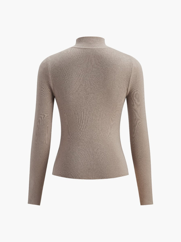 Edith | Damen Frühlings Bequemes Mock-Neck Top