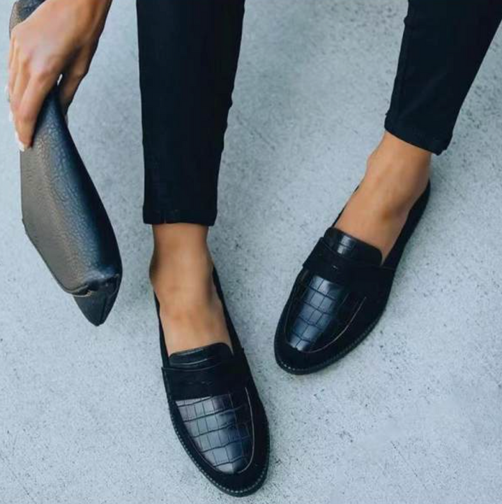 Anniken | Loafers med Krokodillestruktur for Kvinner