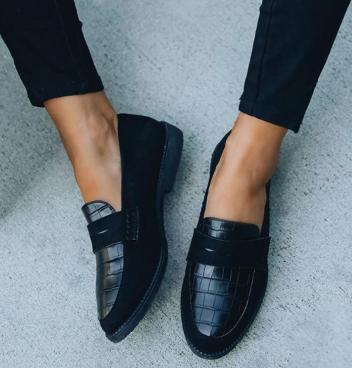 Anniken | Loafers med Krokodillestruktur for Kvinner