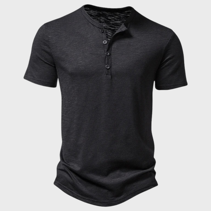 Kristian | Casual Henley T-skjorte med Knapper