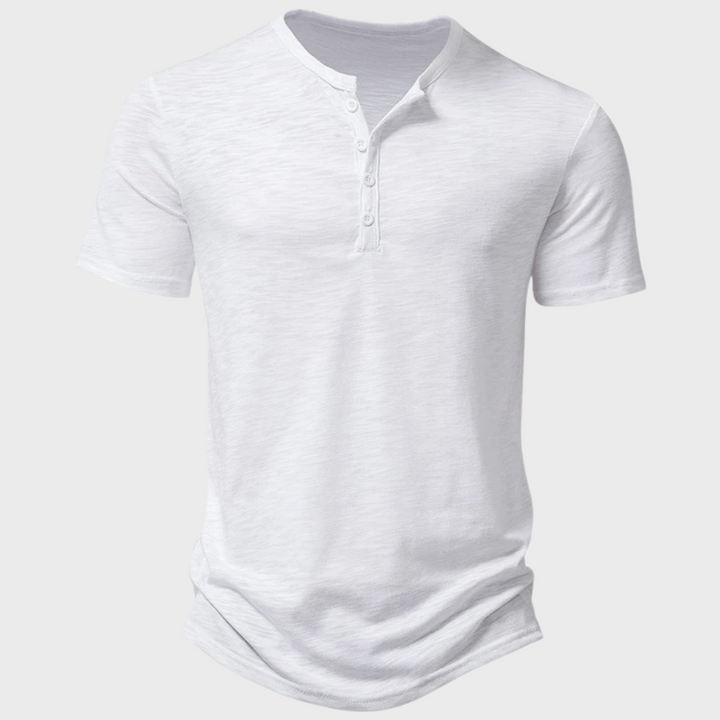Kristian | Casual Henley T-skjorte med Knapper