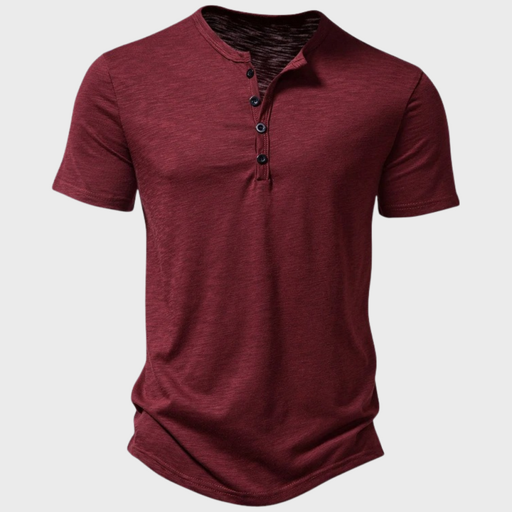 Kristian | Casual Henley T-skjorte med Knapper