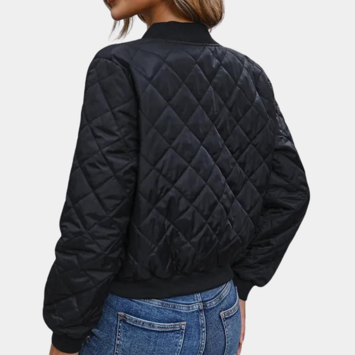 Katharina | Damen Moderne Kurz-Steppjacke mit durchgehendem Reißverschluss