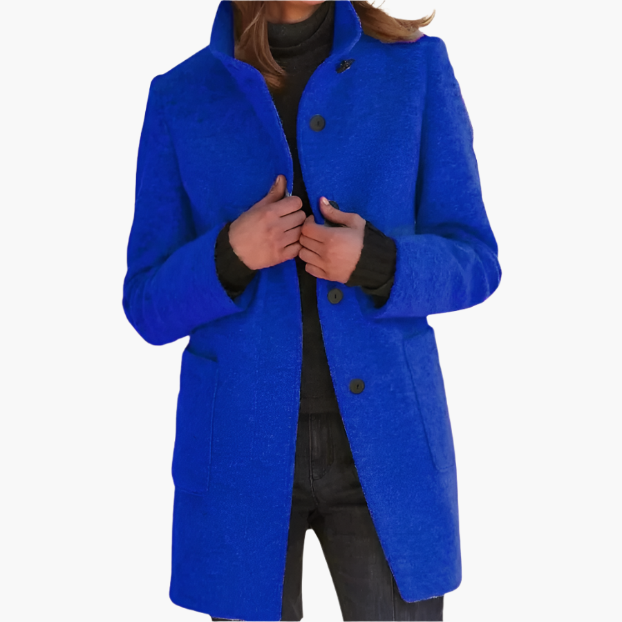 Jessica | Damen Winter Mantel mit Langem Ärmel im Klassischen Stil