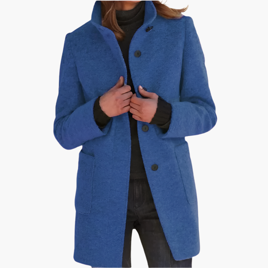 Jessica | Damen Winter Mantel mit Langem Ärmel im Klassischen Stil