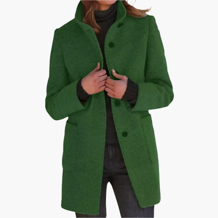 Jessica | Damen Winter Mantel mit Langem Ärmel im Klassischen Stil