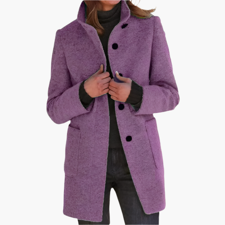 Jessica | Damen Winter Mantel mit Langem Ärmel im Klassischen Stil