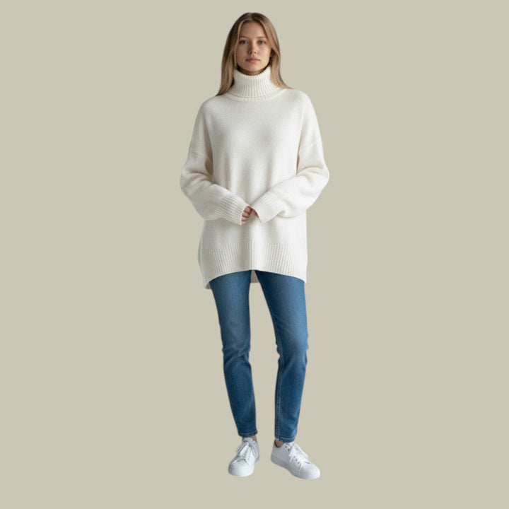 Sabine | Damen Übergroßer Rollkragenpullover für den Winter