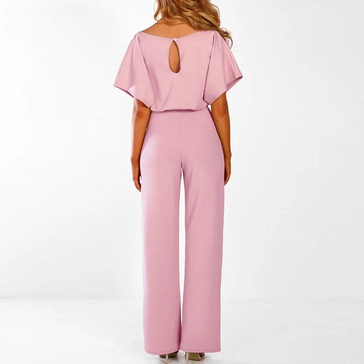 Viola | Damen Lässiger Kurzarm-Jumpsuit mit Gürtel