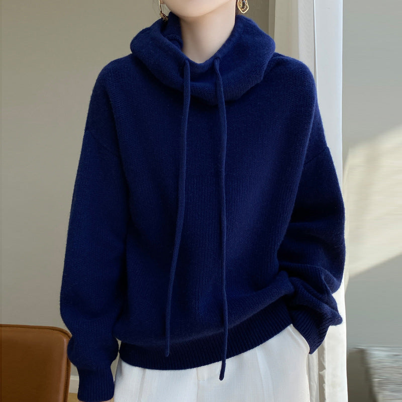 Emilia | Damen Gemütlicher Oversize Strickpullover Mit Kordelzug