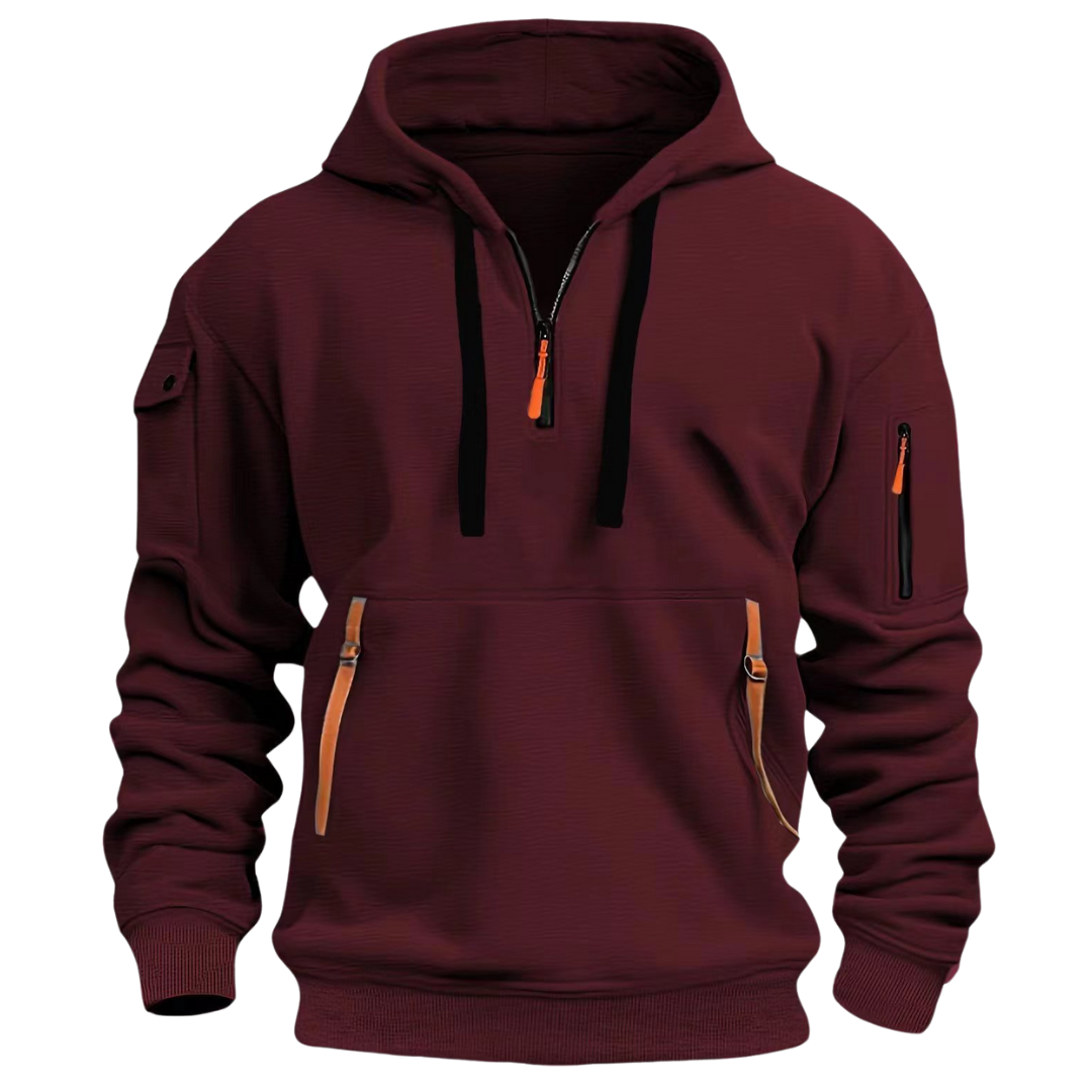 Hugo | Herren Freizeit Hoodie mit Reißverschluss-Taschen