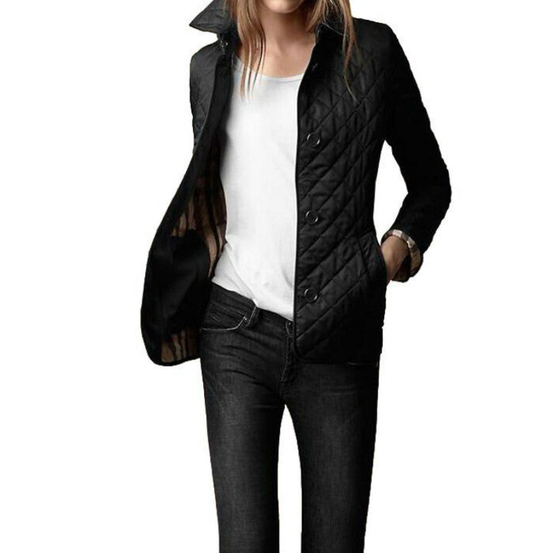 Andrea | Damen Gesteppte Freizeitjacke mit Knopfleiste vorne