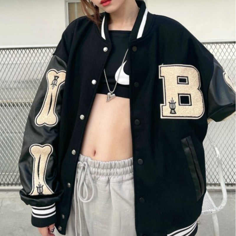 Laura | Damen Winter-Bomberjacke im Letterman-Style