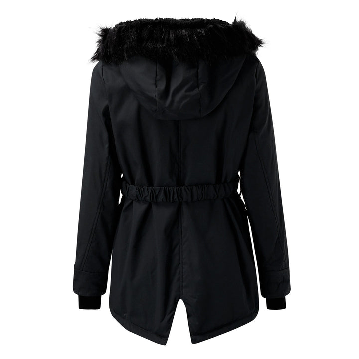 Andrea | Damen Casual Warme Longline Kapuzen Winterjacke