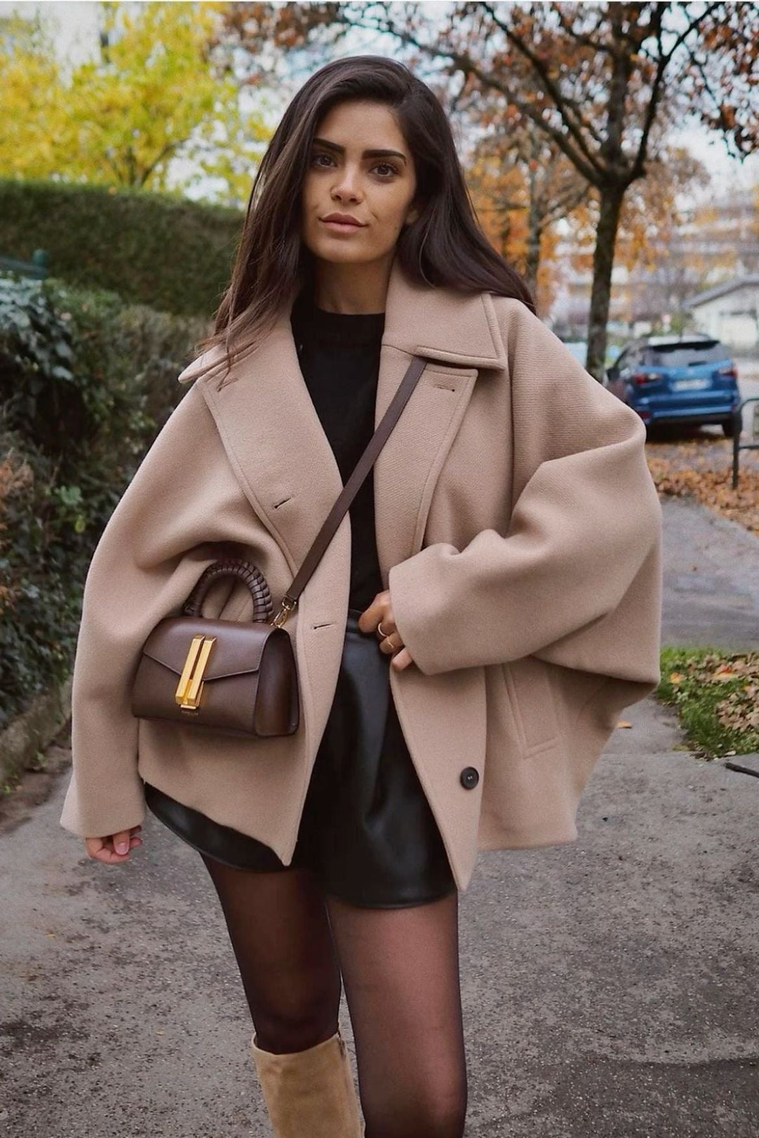 Gabriela | Damen Oversized Gerade Geschnittener Wintermantel