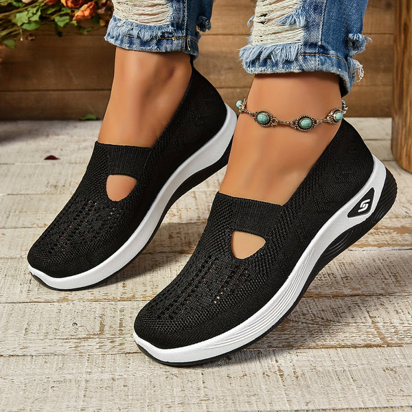 Lydia | Damen Slip-On Strick-Sneaker zum Gehen