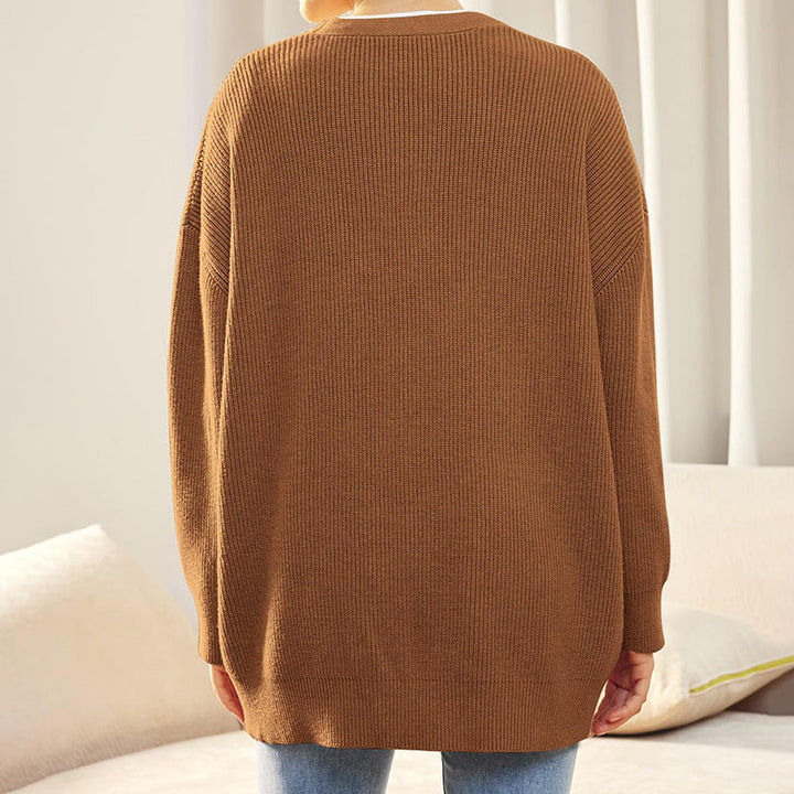 Johanna | Damen Oversized Strickjacke mit Knöpfen