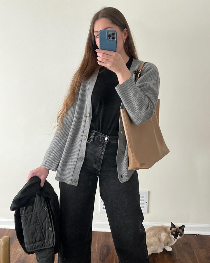 Johanna | Damen Oversized Strickjacke mit Knöpfen
