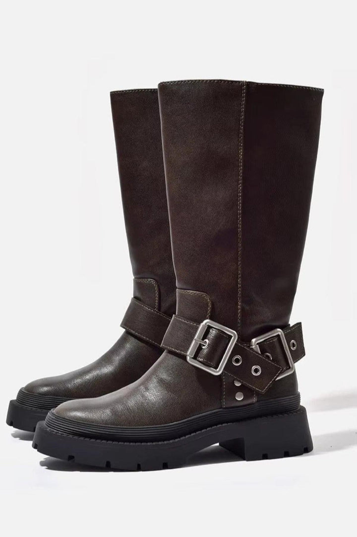 Greta | Damen Robuste Biker-Reitstiefel
