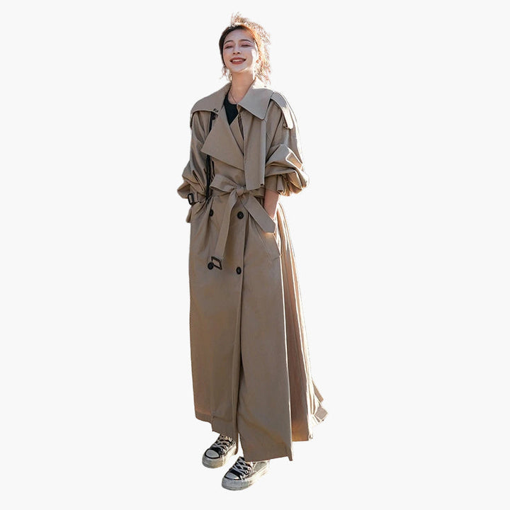 Carolin | Damen Chic Urban Langer Reversmantel