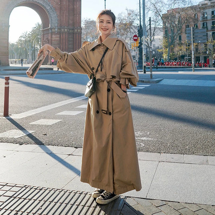 Carolin | Damen Chic Urban Langer Reversmantel