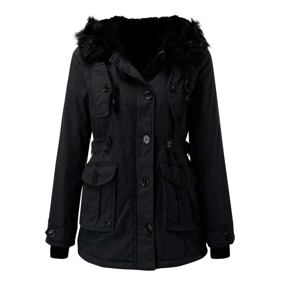 Andrea | Damen Casual Warme Longline Kapuzen Winterjacke