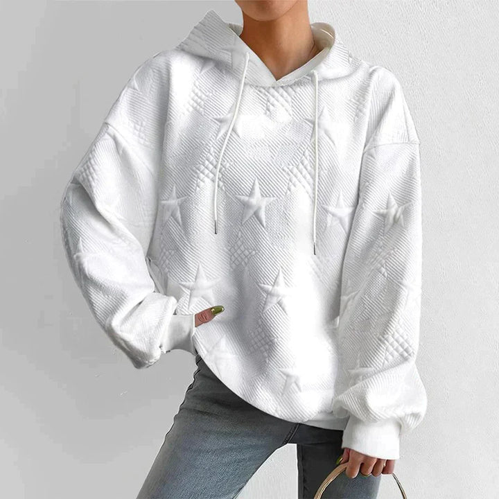 Frieda | Damen Langarm-Kapuzenpullover mit Sternstruktur